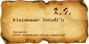 Kleinbauer István névjegykártya