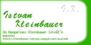 istvan kleinbauer business card
